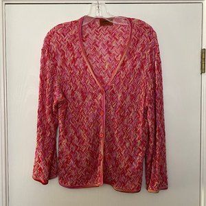 missoni knit long sleeve cardigan sweater